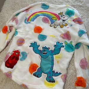 Disney PIXAR White Sweatshirt with Colorful Characters